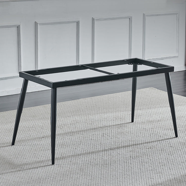 Industrial Style Rectangle Dining Table Stone Dinner Table with Metal 4 Legs Clearhalo ' dining_table' 'Dining Tables & Seating' 'Dining Tables' 'furn' 'furn_dining_table' 'Furniture' 'furniture_dining_table' 'Kitchen & Dining Furniture' 'kitchen&dining_furn' 'kitchen' 'kitchen_dining_table' 4287804