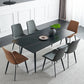 Industrial Style Rectangle Dining Table Stone Dinner Table with Metal 4 Legs Clearhalo ' dining_table' 'Dining Tables & Seating' 'Dining Tables' 'furn' 'furn_dining_table' 'Furniture' 'furniture_dining_table' 'Kitchen & Dining Furniture' 'kitchen&dining_furn' 'kitchen' 'kitchen_dining_table' 4287806