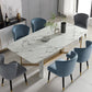 Traditional Luxury Dining Table Rectangle Stone Dining Table with Gold Frame Clearhalo ' dining_table' 'Dining Tables & Seating' 'Dining Tables' 'furn' 'furn_dining_table' 'Furniture' 'furniture_dining_table' 'Kitchen & Dining Furniture' 'kitchen&dining_furn' 'kitchen' 'kitchen_dining_table' 4287851