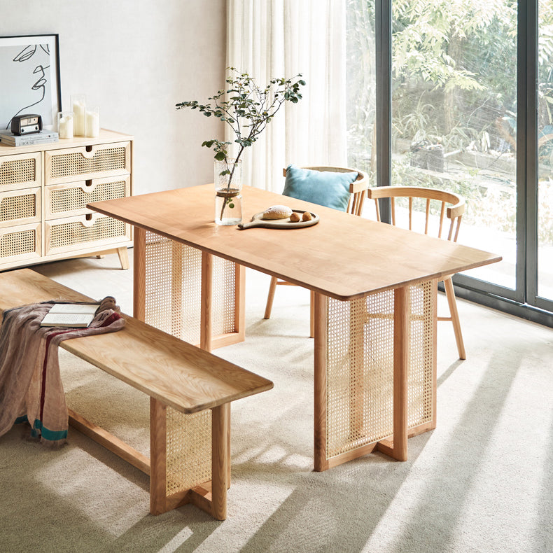 Ashwood Solid Wood Dining Table Wood Color Simplicity Fixed Table for Dining Room Clearhalo ' dining_table' 'Dining Tables & Seating' 'Dining Tables' 'furn' 'furn_dining_table' 'Furniture' 'furniture_dining_table' 'Kitchen & Dining Furniture' 'kitchen&dining_furn' 'kitchen' 'kitchen_dining_table' 4287905