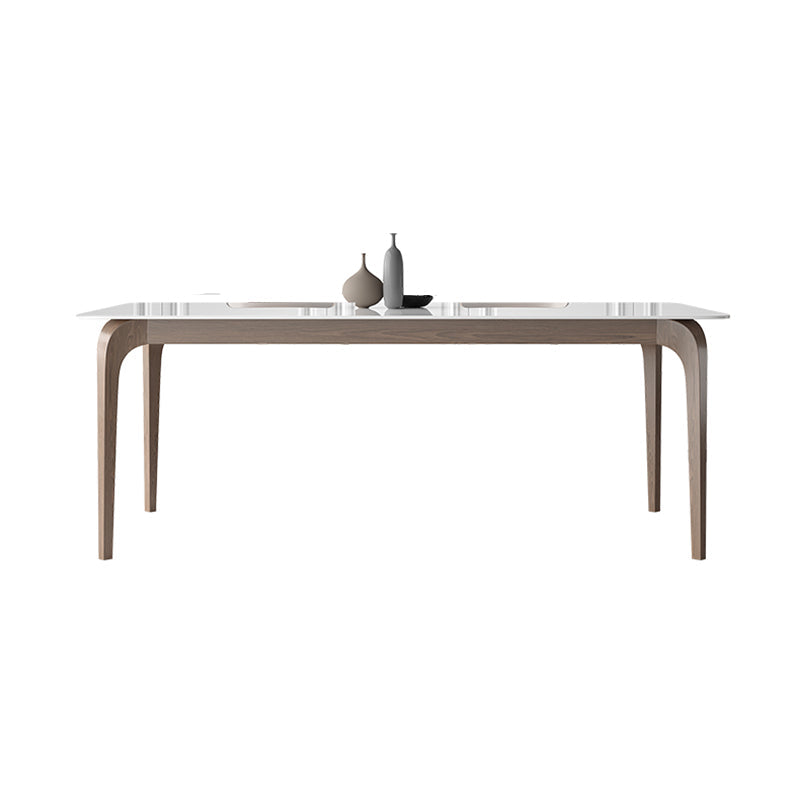 Medieval Modern Sintered Stone Table for Restaurant Rectangle Table with Wooden 4 Legs Without Chairs Clearhalo ' dining_table' 'Dining Tables & Seating' 'Dining Tables' 'furn' 'furn_dining_table' 'Furniture' 'furniture_dining_table' 'Kitchen & Dining Furniture' 'kitchen&dining_furn' 'kitchen' 'kitchen_dining_table' 4287931