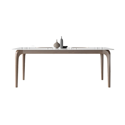 Medieval Modern Sintered Stone Table for Restaurant Rectangle Table with Wooden 4 Legs Without Chairs Clearhalo ' dining_table' 'Dining Tables & Seating' 'Dining Tables' 'furn' 'furn_dining_table' 'Furniture' 'furniture_dining_table' 'Kitchen & Dining Furniture' 'kitchen&dining_furn' 'kitchen' 'kitchen_dining_table' 4287931