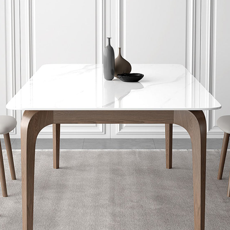 Medieval Modern Sintered Stone Table for Restaurant Rectangle Table with Wooden 4 Legs Clearhalo ' dining_table' 'Dining Tables & Seating' 'Dining Tables' 'furn' 'furn_dining_table' 'Furniture' 'furniture_dining_table' 'Kitchen & Dining Furniture' 'kitchen&dining_furn' 'kitchen' 'kitchen_dining_table' 4287932