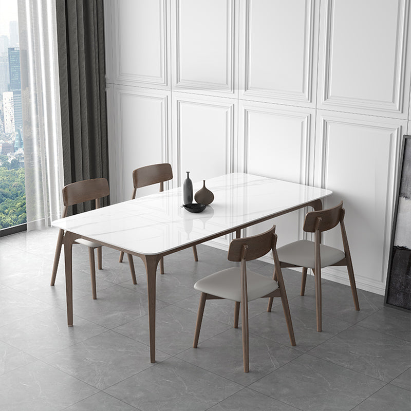 Medieval Modern Sintered Stone Table for Restaurant Rectangle Table with Wooden 4 Legs Clearhalo ' dining_table' 'Dining Tables & Seating' 'Dining Tables' 'furn' 'furn_dining_table' 'Furniture' 'furniture_dining_table' 'Kitchen & Dining Furniture' 'kitchen&dining_furn' 'kitchen' 'kitchen_dining_table' 4287936