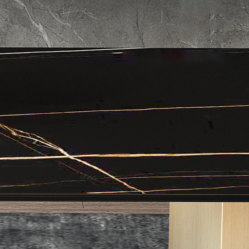 Metal Traditional Luxury Rectangle Table Black Sintered Stone Top Table for Dining Room Clearhalo ' dining_table' 'Dining Tables & Seating' 'Dining Tables' 'furn' 'furn_dining_table' 'Furniture' 'furniture_dining_table' 'Kitchen & Dining Furniture' 'kitchen&dining_furn' 'kitchen' 'kitchen_dining_table' 4287949