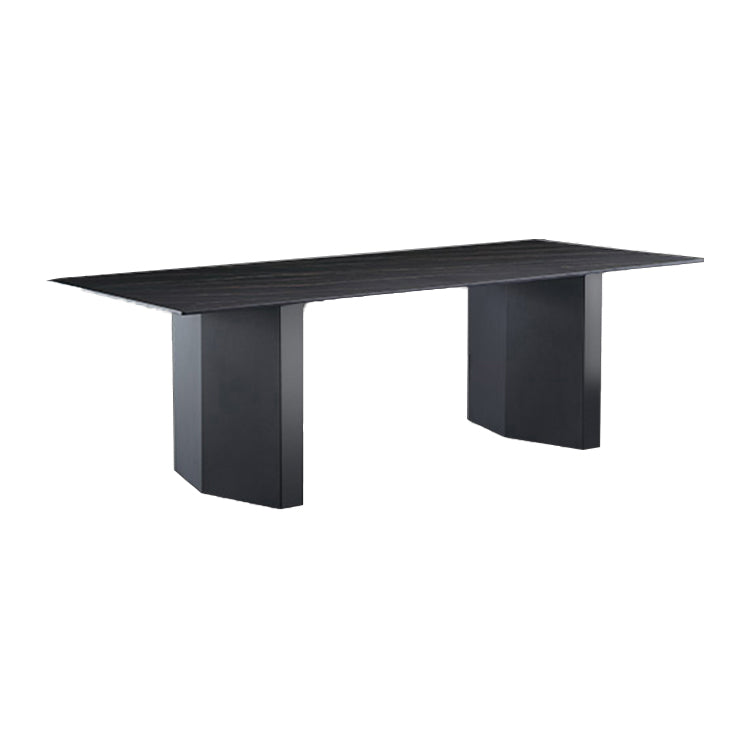 Metal Traditional Luxury Rectangle Table Black Sintered Stone Top Table for Dining Room Black Without Chairs Clearhalo ' dining_table' 'Dining Tables & Seating' 'Dining Tables' 'furn' 'furn_dining_table' 'Furniture' 'furniture_dining_table' 'Kitchen & Dining Furniture' 'kitchen&dining_furn' 'kitchen' 'kitchen_dining_table' 4287953