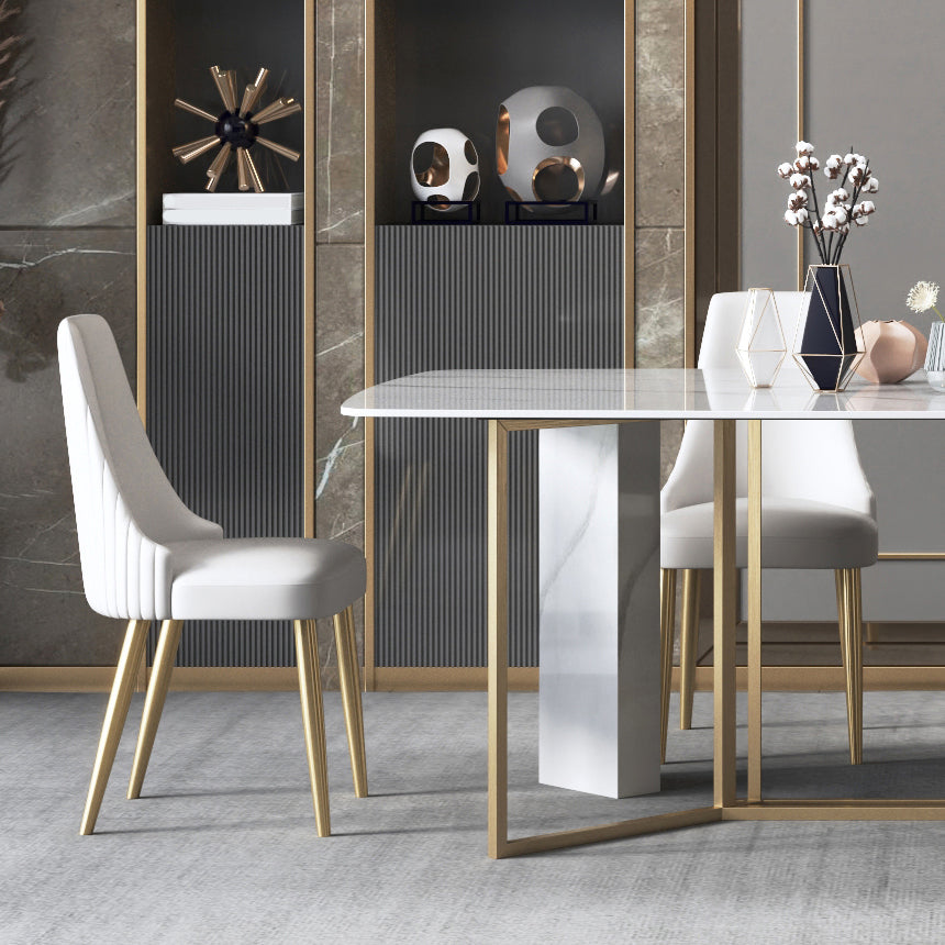 Traditional Luxury Dining Table Rectangle Sintered Stone White Dining Table for Dinning Room Clearhalo ' dining_table' 'Dining Tables & Seating' 'Dining Tables' 'furn' 'furn_dining_table' 'Furniture' 'furniture_dining_table' 'Kitchen & Dining Furniture' 'kitchen&dining_furn' 'kitchen' 'kitchen_dining_table' 4287965