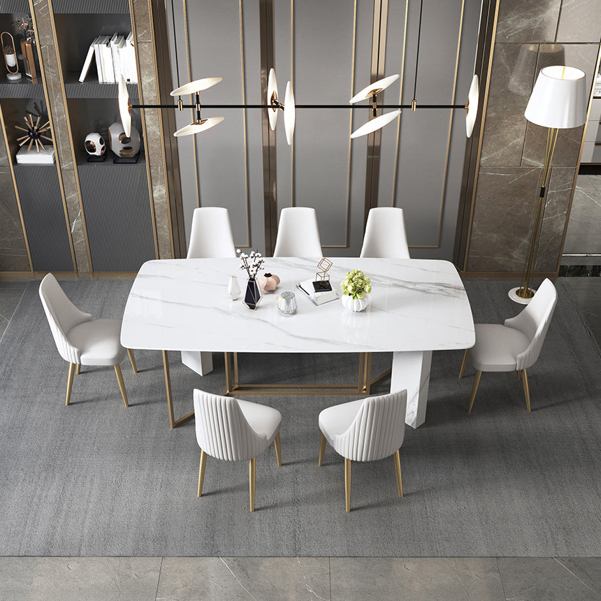 Traditional Luxury Dining Table Rectangle Sintered Stone White Dining Table for Dinning Room Clearhalo ' dining_table' 'Dining Tables & Seating' 'Dining Tables' 'furn' 'furn_dining_table' 'Furniture' 'furniture_dining_table' 'Kitchen & Dining Furniture' 'kitchen&dining_furn' 'kitchen' 'kitchen_dining_table' 4287967