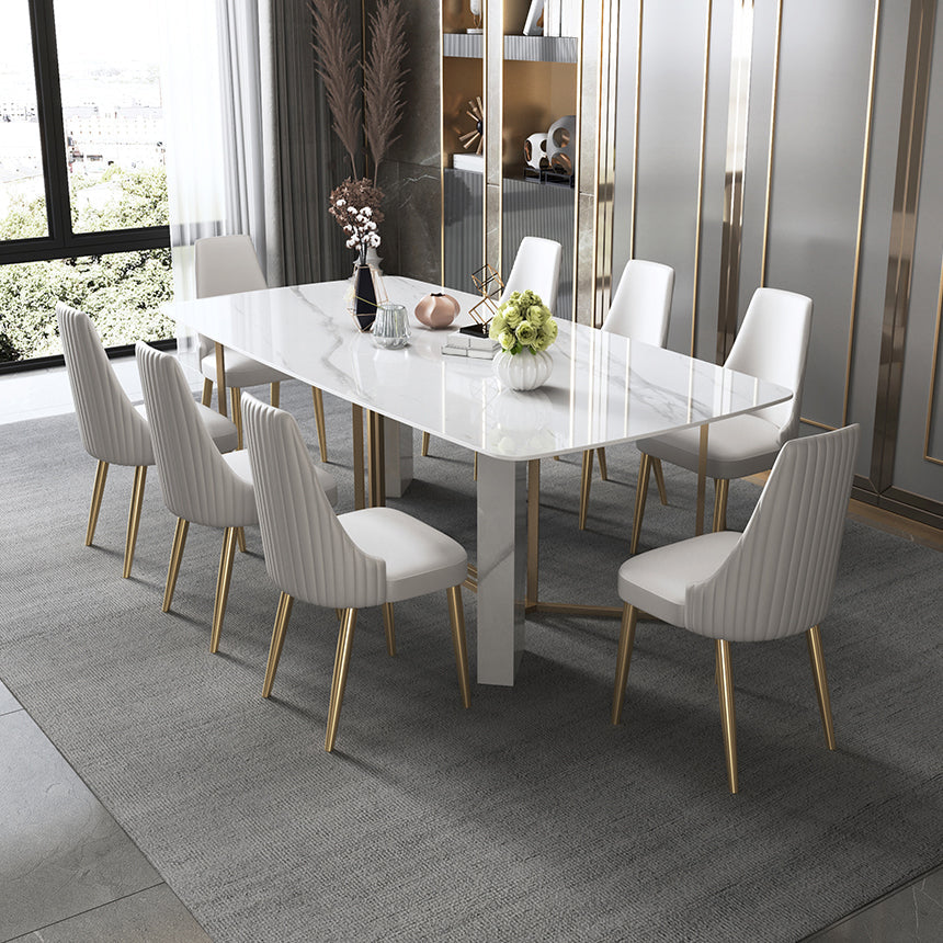 Traditional Luxury Dining Table Rectangle Sintered Stone White Dining Table for Dinning Room Clearhalo ' dining_table' 'Dining Tables & Seating' 'Dining Tables' 'furn' 'furn_dining_table' 'Furniture' 'furniture_dining_table' 'Kitchen & Dining Furniture' 'kitchen&dining_furn' 'kitchen' 'kitchen_dining_table' 4287969