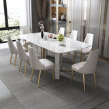 Traditional Luxury Dining Table Rectangle Sintered Stone White Dining Table for Dinning Room Clearhalo ' dining_table' 'Dining Tables & Seating' 'Dining Tables' 'furn' 'furn_dining_table' 'Furniture' 'furniture_dining_table' 'Kitchen & Dining Furniture' 'kitchen&dining_furn' 'kitchen' 'kitchen_dining_table' 4287969