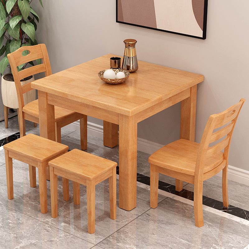 Industrial Style Dining Site Table Square Rubberwood Solid Wood Furniture Natural Without Chairs Clearhalo ' dining_table' 'Dining Tables & Seating' 'Dining Tables' 'furn' 'furn_dining_table' 'Furniture' 'furniture_dining_table' 'Kitchen & Dining Furniture' 'kitchen&dining_furn' 'kitchen' 'kitchen_dining_table' 4287974