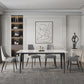 Rectangle 4 Legs Mid-Century Table White Tone Fixed Table of Sintered Stone Clearhalo ' dining_table' 'Dining Tables & Seating' 'Dining Tables' 'furn' 'furn_dining_table' 'Furniture' 'furniture_dining_table' 'Kitchen & Dining Furniture' 'kitchen&dining_furn' 'kitchen' 'kitchen_dining_table' 4287991