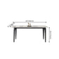 Rectangle 4 Legs Mid-Century Table White Tone Fixed Table of Sintered Stone Clearhalo ' dining_table' 'Dining Tables & Seating' 'Dining Tables' 'furn' 'furn_dining_table' 'Furniture' 'furniture_dining_table' 'Kitchen & Dining Furniture' 'kitchen&dining_furn' 'kitchen' 'kitchen_dining_table' 4287998
