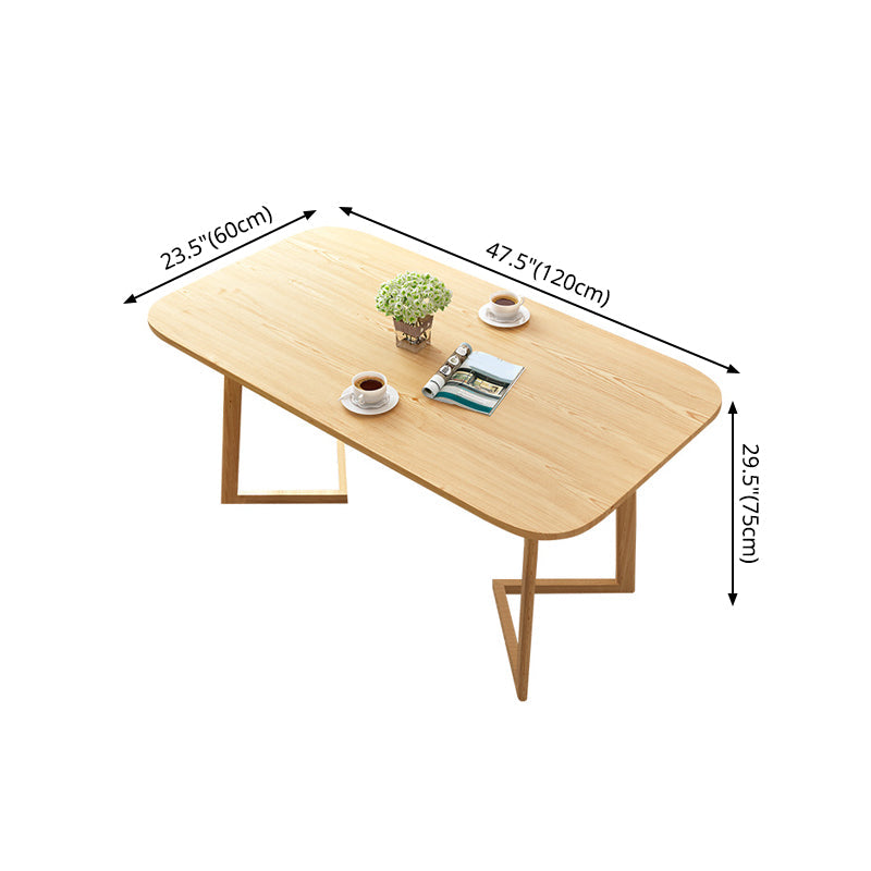 Rectangle Artificial Wood Table for Restaurant Modern Dining Table with Double Pedestal Clearhalo ' dining_table' 'Dining Tables & Seating' 'Dining Tables' 'furn' 'furn_dining_table' 'Furniture' 'furniture_dining_table' 'Kitchen & Dining Furniture' 'kitchen&dining_furn' 'kitchen' 'kitchen_dining_table' 4288005