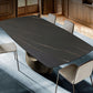 Metal Traditional Luxury Rectangle Dining Table Black Sintered Stone Indoor Table with Pedestal Clearhalo ' dining_table' 'Dining Tables & Seating' 'Dining Tables' 'furn' 'furn_dining_table' 'Furniture' 'furniture_dining_table' 'Kitchen & Dining Furniture' 'kitchen&dining_furn' 'kitchen' 'kitchen_dining_table' 4288011