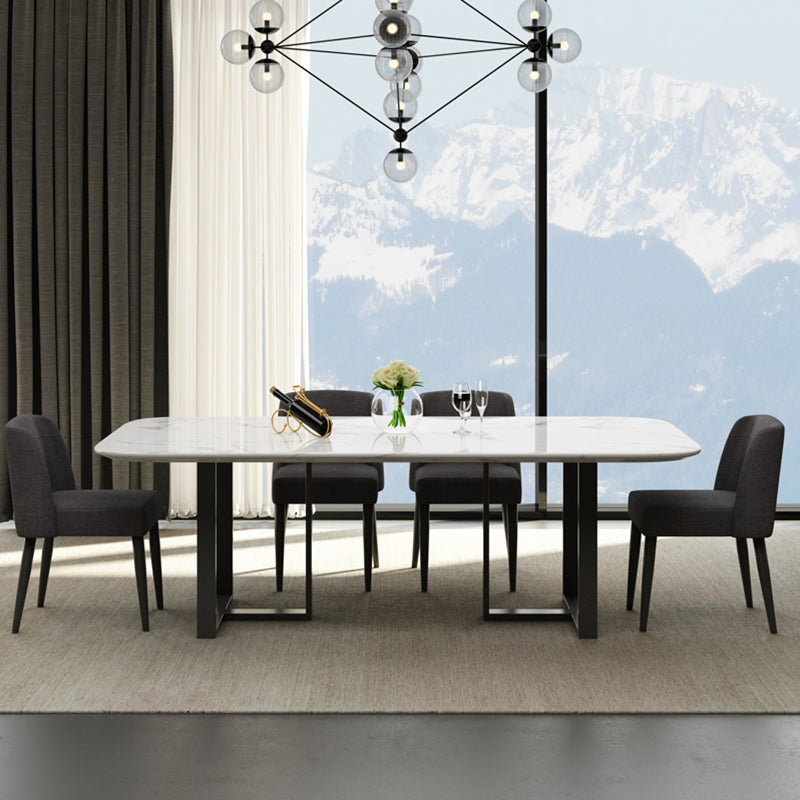 Traditional Luxury Dining Table Rectangle Sintered Stone Sled Dining Table Clearhalo ' dining_table' 'Dining Tables & Seating' 'Dining Tables' 'furn' 'furn_dining_table' 'Furniture' 'furniture_dining_table' 'Kitchen & Dining Furniture' 'kitchen&dining_furn' 'kitchen' 'kitchen_dining_table' 4288018