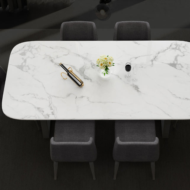 Traditional Luxury Dining Table Rectangle Sintered Stone Sled Dining Table Clearhalo ' dining_table' 'Dining Tables & Seating' 'Dining Tables' 'furn' 'furn_dining_table' 'Furniture' 'furniture_dining_table' 'Kitchen & Dining Furniture' 'kitchen&dining_furn' 'kitchen' 'kitchen_dining_table' 4288022