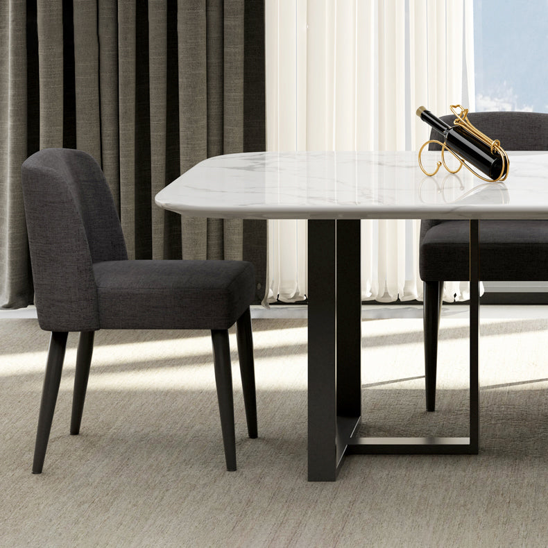 Traditional Luxury Dining Table Rectangle Sintered Stone Sled Dining Table Clearhalo ' dining_table' 'Dining Tables & Seating' 'Dining Tables' 'furn' 'furn_dining_table' 'Furniture' 'furniture_dining_table' 'Kitchen & Dining Furniture' 'kitchen&dining_furn' 'kitchen' 'kitchen_dining_table' 4288023