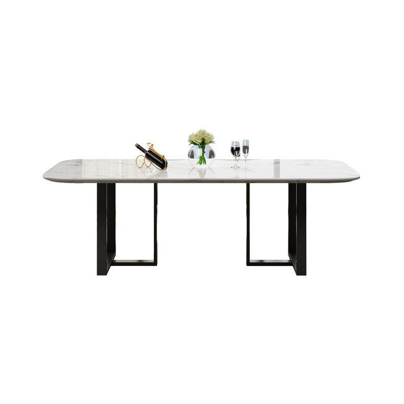 Traditional Luxury Dining Table Rectangle Sintered Stone Sled Dining Table Black Without Chairs Clearhalo ' dining_table' 'Dining Tables & Seating' 'Dining Tables' 'furn' 'furn_dining_table' 'Furniture' 'furniture_dining_table' 'Kitchen & Dining Furniture' 'kitchen&dining_furn' 'kitchen' 'kitchen_dining_table' 4288026