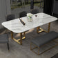 Traditional Luxury Dining Table Rectangle Sintered Stone Sled Dining Table Clearhalo ' dining_table' 'Dining Tables & Seating' 'Dining Tables' 'furn' 'furn_dining_table' 'Furniture' 'furniture_dining_table' 'Kitchen & Dining Furniture' 'kitchen&dining_furn' 'kitchen' 'kitchen_dining_table' 4288028