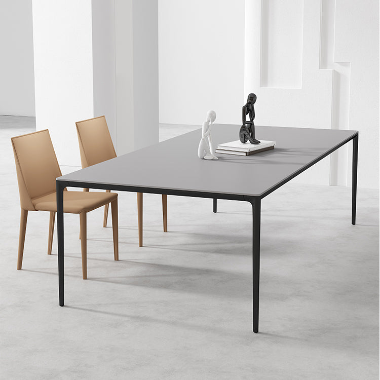 Medieval Modern Sintered Stone Table Rectangle Table with Metal 4 Legs Clearhalo ' dining_table' 'Dining Tables & Seating' 'Dining Tables' 'Furniture' 'furniture_dining_table' 'Kitchen & Dining Furniture' 'kitchen&dining_furn' 'kitchen' 'kitchen_dining_table' 4288038