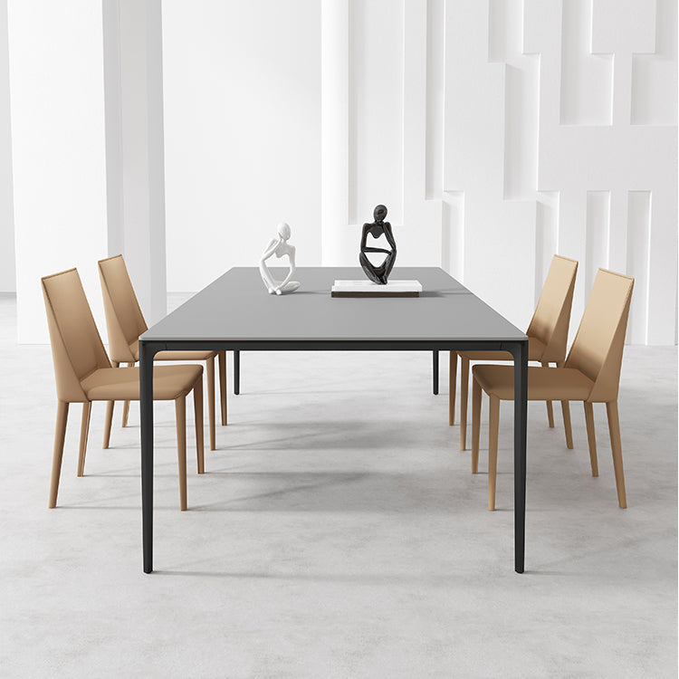 Medieval Modern Sintered Stone Table Rectangle Table with Metal 4 Legs Clearhalo ' dining_table' 'Dining Tables & Seating' 'Dining Tables' 'Furniture' 'furniture_dining_table' 'Kitchen & Dining Furniture' 'kitchen&dining_furn' 'kitchen' 'kitchen_dining_table' 4288039