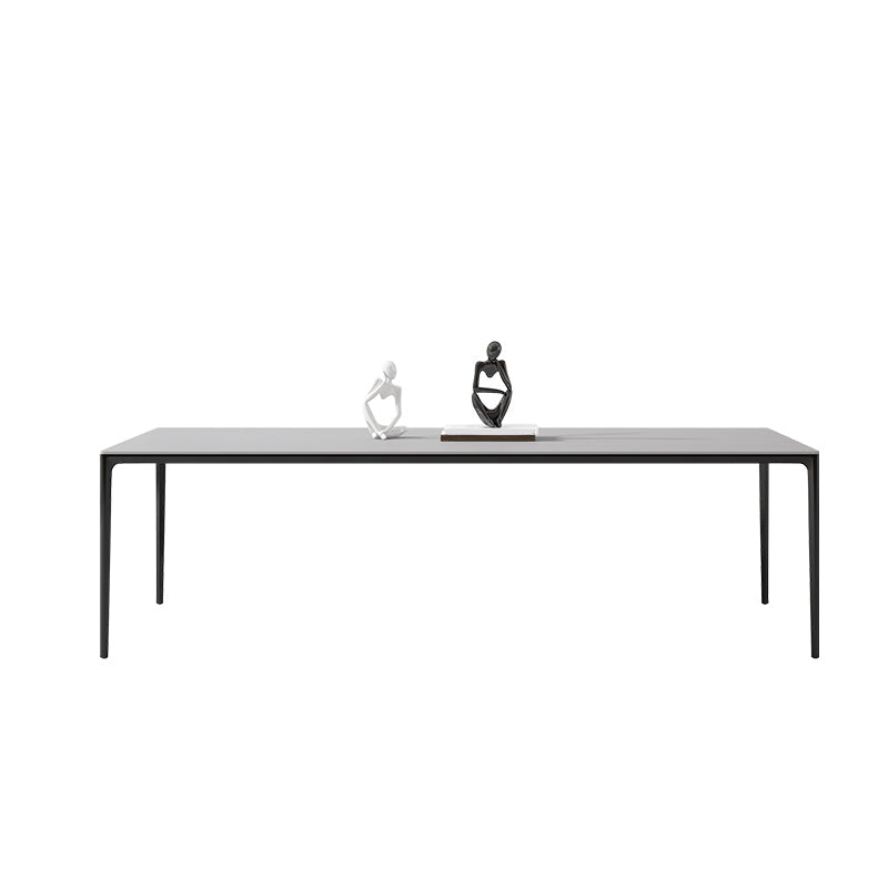 Medieval Modern Sintered Stone Table Rectangle Table with Metal 4 Legs 63"L x 31.5"W x 29.5"H Clearhalo ' dining_table' 'Dining Tables & Seating' 'Dining Tables' 'Furniture' 'furniture_dining_table' 'Kitchen & Dining Furniture' 'kitchen&dining_furn' 'kitchen' 'kitchen_dining_table' 4288040