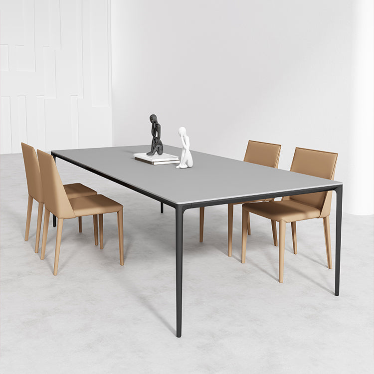 Medieval Modern Sintered Stone Table Rectangle Table with Metal 4 Legs Clearhalo ' dining_table' 'Dining Tables & Seating' 'Dining Tables' 'Furniture' 'furniture_dining_table' 'Kitchen & Dining Furniture' 'kitchen&dining_furn' 'kitchen' 'kitchen_dining_table' 4288043