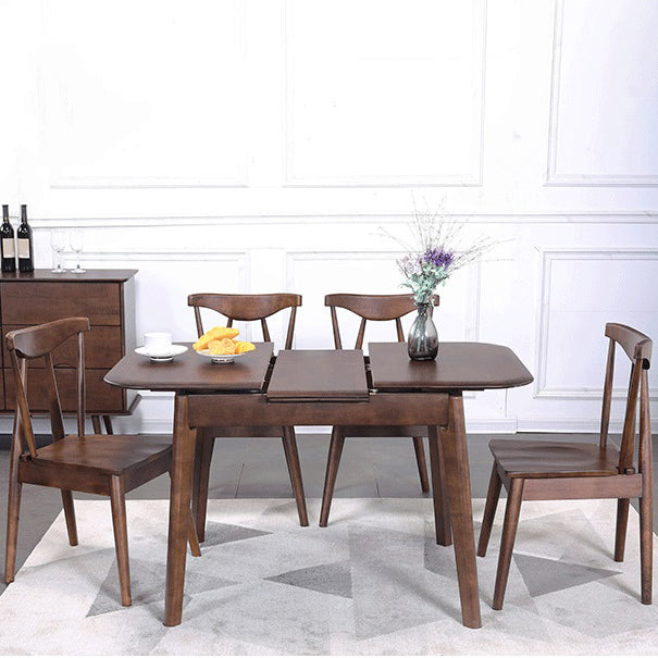 Minimalist Extendable Solid Wood Table Rectangle Shape Standard Dining Table for Kitchen Clearhalo ' dining_table' 'Dining Tables & Seating' 'Dining Tables' 'furn' 'furn_dining_table' 'Furniture' 'furniture_dining_table' 'Kitchen & Dining Furniture' 'kitchen&dining_furn' 'kitchen' 'kitchen_dining_table' 4288048