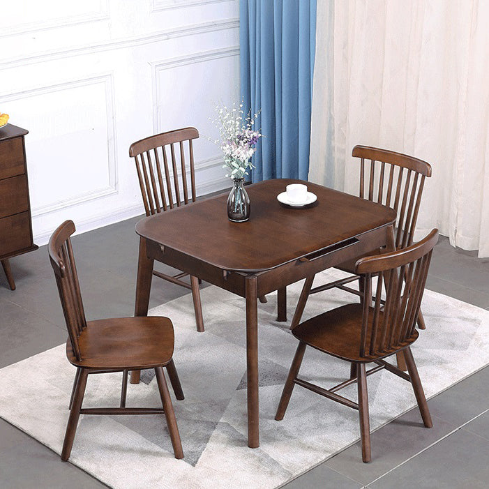 Minimalist Extendable Solid Wood Table Rectangle Shape Standard Dining Table for Kitchen Clearhalo ' dining_table' 'Dining Tables & Seating' 'Dining Tables' 'furn' 'furn_dining_table' 'Furniture' 'furniture_dining_table' 'Kitchen & Dining Furniture' 'kitchen&dining_furn' 'kitchen' 'kitchen_dining_table' 4288050