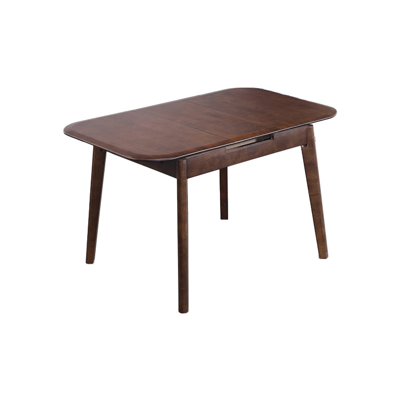 Minimalist Extendable Solid Wood Table Rectangle Shape Standard Dining Table for Kitchen Walnut Without Chairs Clearhalo ' dining_table' 'Dining Tables & Seating' 'Dining Tables' 'furn' 'furn_dining_table' 'Furniture' 'furniture_dining_table' 'Kitchen & Dining Furniture' 'kitchen&dining_furn' 'kitchen' 'kitchen_dining_table' 4288051
