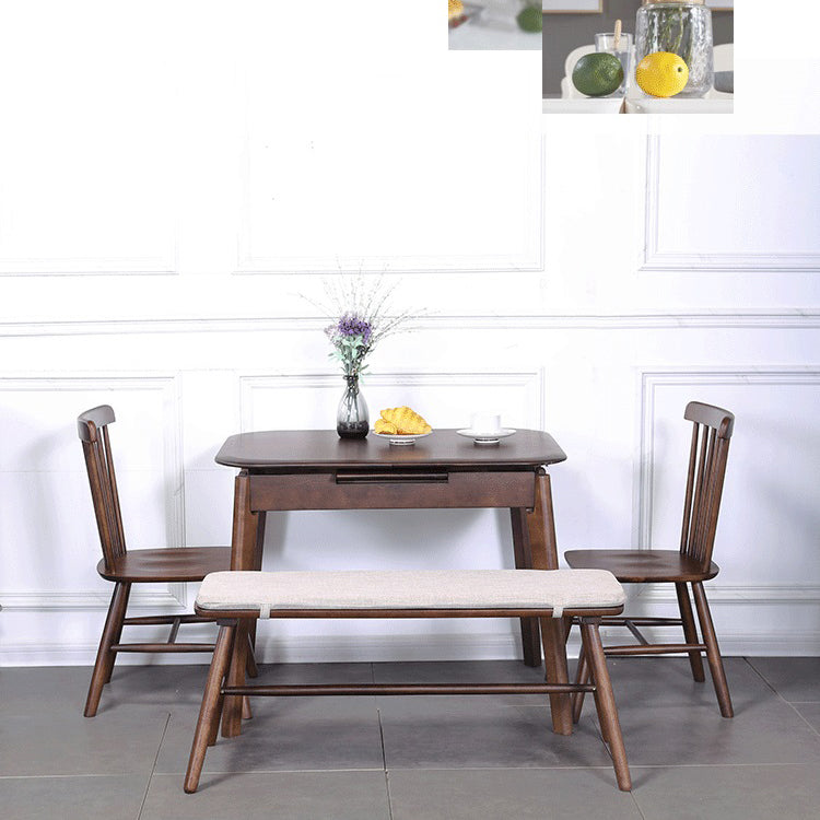 Minimalist Extendable Solid Wood Table Rectangle Shape Standard Dining Table for Kitchen Clearhalo ' dining_table' 'Dining Tables & Seating' 'Dining Tables' 'furn' 'furn_dining_table' 'Furniture' 'furniture_dining_table' 'Kitchen & Dining Furniture' 'kitchen&dining_furn' 'kitchen' 'kitchen_dining_table' 4288059