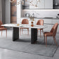Metal Traditional Luxury Rectangle Table Sintered Stone Top Indoor Table for Home Clearhalo ' dining_table' 'Dining Tables & Seating' 'Dining Tables' 'furn' 'furn_dining_table' 'Furniture' 'furniture_dining_table' 'Kitchen & Dining Furniture' 'kitchen&dining_furn' 'kitchen' 'kitchen_dining_table' 4288065