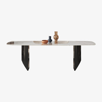 Metal Traditional Luxury Rectangle Table Sintered Stone Top Indoor Table for Home Without Chairs Clearhalo ' dining_table' 'Dining Tables & Seating' 'Dining Tables' 'furn' 'furn_dining_table' 'Furniture' 'furniture_dining_table' 'Kitchen & Dining Furniture' 'kitchen&dining_furn' 'kitchen' 'kitchen_dining_table' 4288066