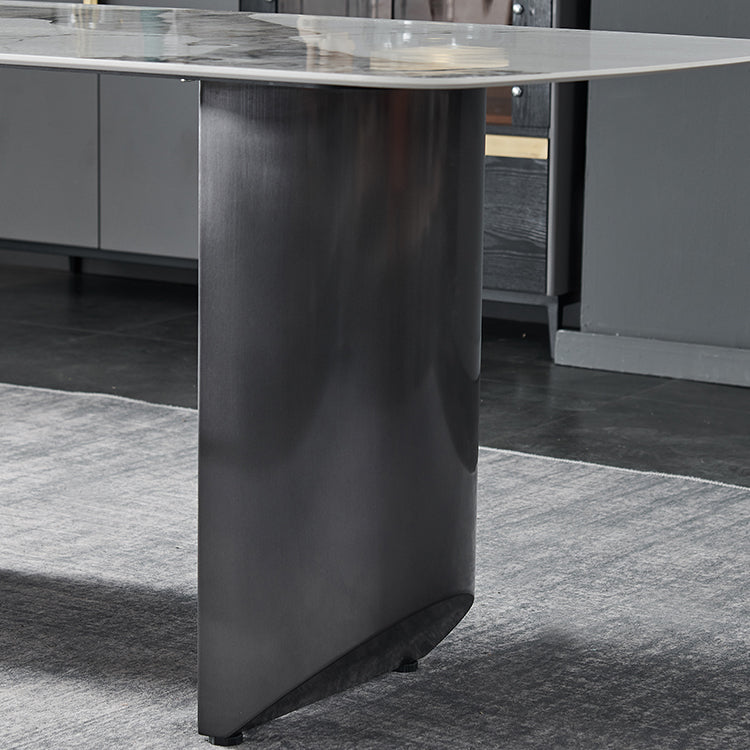 Metal Traditional Luxury Rectangle Table Sintered Stone Top Indoor Table for Home Clearhalo ' dining_table' 'Dining Tables & Seating' 'Dining Tables' 'furn' 'furn_dining_table' 'Furniture' 'furniture_dining_table' 'Kitchen & Dining Furniture' 'kitchen&dining_furn' 'kitchen' 'kitchen_dining_table' 4288068