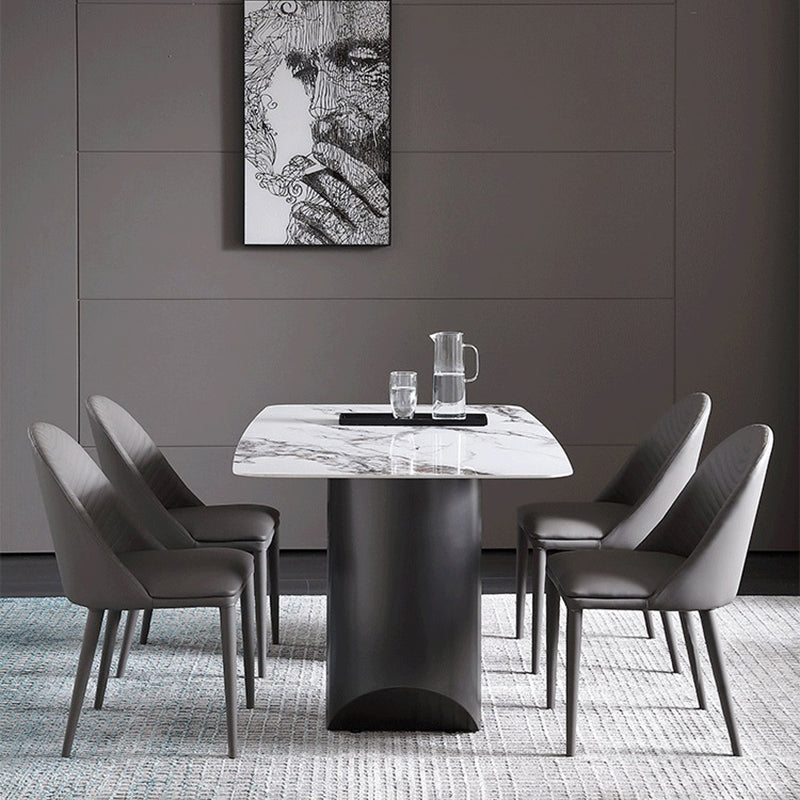Metal Traditional Luxury Rectangle Table Sintered Stone Top Indoor Table for Home Clearhalo ' dining_table' 'Dining Tables & Seating' 'Dining Tables' 'furn' 'furn_dining_table' 'Furniture' 'furniture_dining_table' 'Kitchen & Dining Furniture' 'kitchen&dining_furn' 'kitchen' 'kitchen_dining_table' 4288070