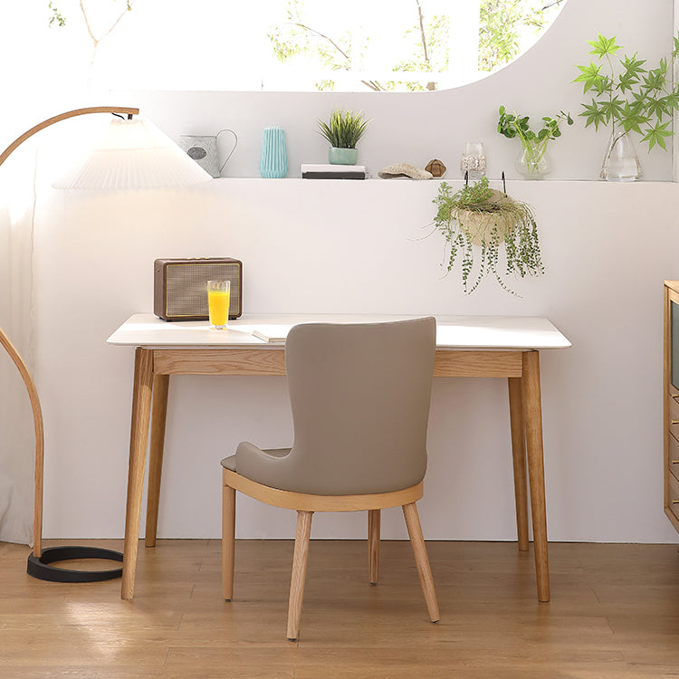 Contemporary White Rectangle Shape Table Sintered Stone Standard Dining Table for Kitchen Clearhalo ' dining_table' 'Dining Tables & Seating' 'Dining Tables' 'furn' 'furn_dining_table' 'Furniture' 'furniture_dining_table' 'Kitchen & Dining Furniture' 'kitchen&dining_furn' 'kitchen' 'kitchen_dining_table' 4288075