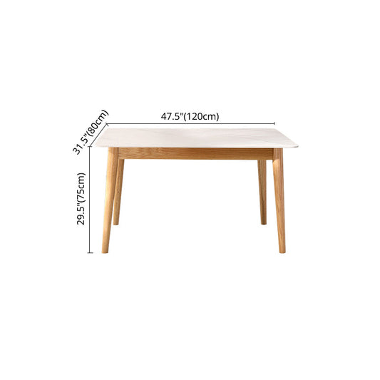 Contemporary White Rectangle Shape Table Sintered Stone Standard Dining Table for Kitchen