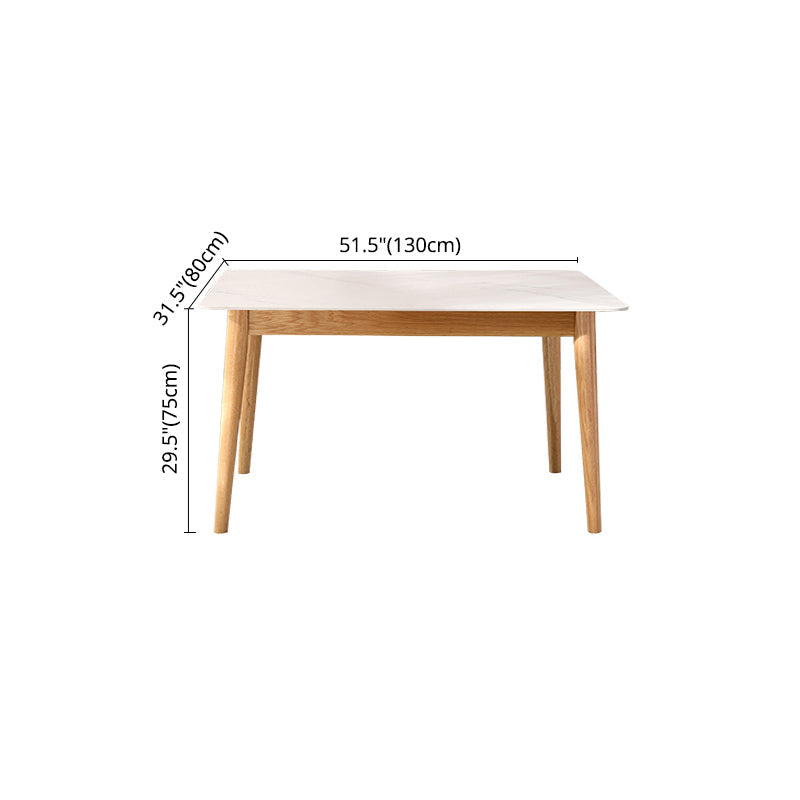 Contemporary White Rectangle Shape Table Sintered Stone Standard Dining Table for Kitchen Clearhalo ' dining_table' 'Dining Tables & Seating' 'Dining Tables' 'furn' 'furn_dining_table' 'Furniture' 'furniture_dining_table' 'Kitchen & Dining Furniture' 'kitchen&dining_furn' 'kitchen' 'kitchen_dining_table' 4288086
