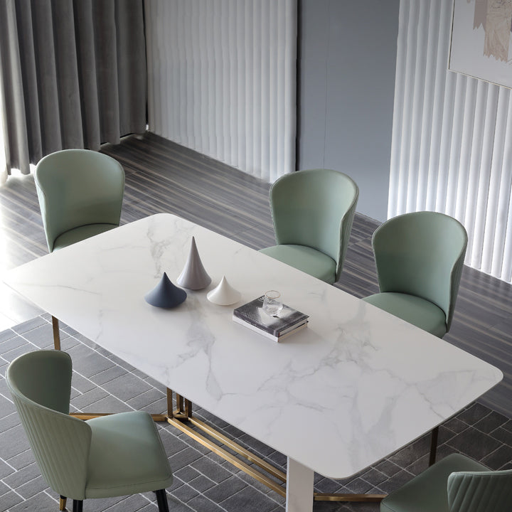 Traditional Luxury Dining Table White Rectangle Sintered Stone Dining Table for Home Use Clearhalo ' dining_table' 'Dining Tables & Seating' 'Dining Tables' 'furn' 'furn_dining_table' 'Furniture' 'furniture_dining_table' 'Kitchen & Dining Furniture' 'kitchen&dining_furn' 'kitchen' 'kitchen_dining_table' 4288091
