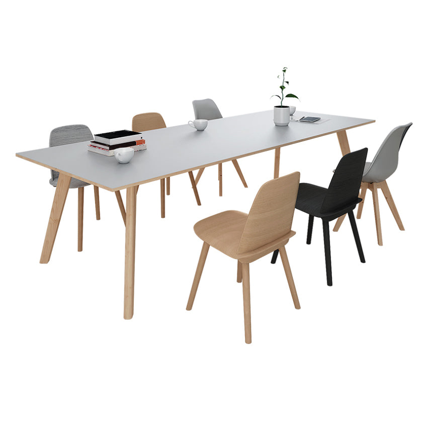Rectangle 4 Legs Furniture Solid Wood Simplicity Table for Dining Room Gray Without Chairs Clearhalo ' dining_table' 'Dining Tables & Seating' 'Dining Tables' 'furn' 'furn_dining_table' 'Furniture' 'furniture_dining_table' 'Kitchen & Dining Furniture' 'kitchen&dining_furn' 'kitchen' 'kitchen_dining_table' 4288126