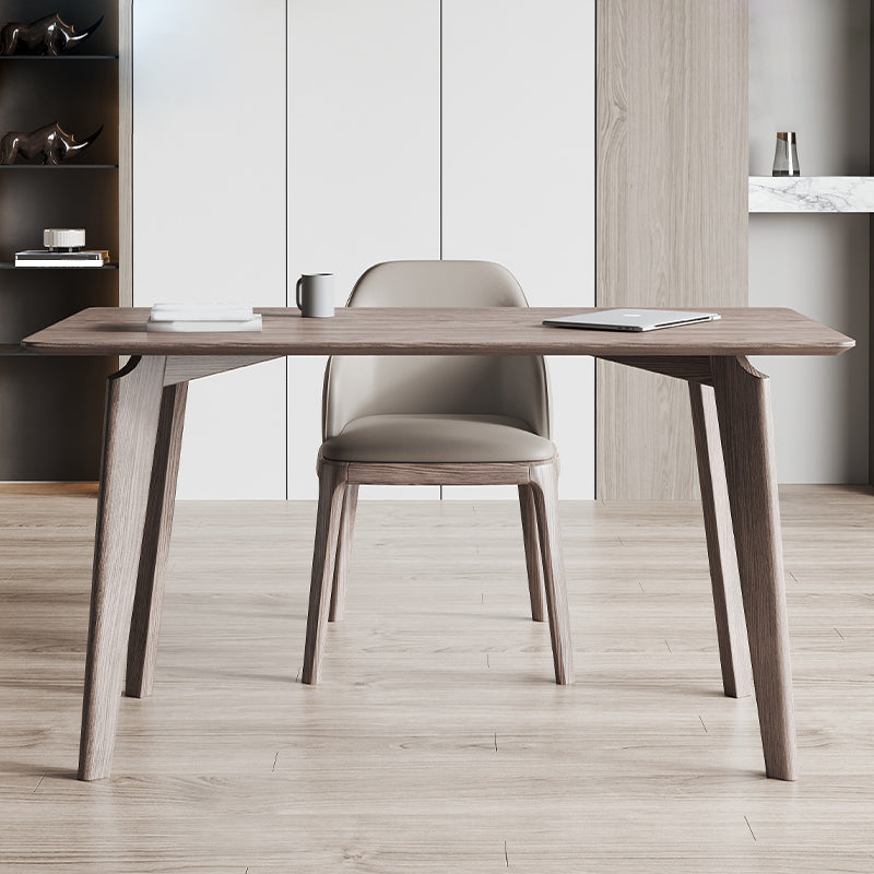 Rectangle Casual Dining Table Brown Tone Fixed Table with Ashwood Solid Wood Clearhalo ' dining_table' 'Dining Tables & Seating' 'Dining Tables' 'furn' 'furn_dining_table' 'Furniture' 'furniture_dining_table' 'Kitchen & Dining Furniture' 'kitchen&dining_furn' 'kitchen' 'kitchen_dining_table' 4288147