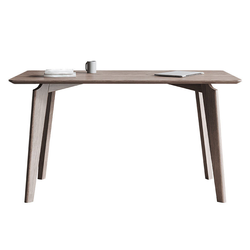 Rectangle Casual Dining Table Brown Tone Fixed Table with Ashwood Solid Wood Without Chairs Clearhalo ' dining_table' 'Dining Tables & Seating' 'Dining Tables' 'furn' 'furn_dining_table' 'Furniture' 'furniture_dining_table' 'Kitchen & Dining Furniture' 'kitchen&dining_furn' 'kitchen' 'kitchen_dining_table' 4288151