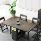 Mid-Century Dining Table Rectangle Drop-Leaf Sintered Stone Table for Home (only Table) Clearhalo ' dining_table' 'Dining Tables & Seating' 'Dining Tables' 'furn' 'furn_dining_table' 'Furniture' 'furniture_dining_table' 'Kitchen & Dining Furniture' 'kitchen&dining_furn' 'kitchen' 'kitchen_dining_table' 4288172