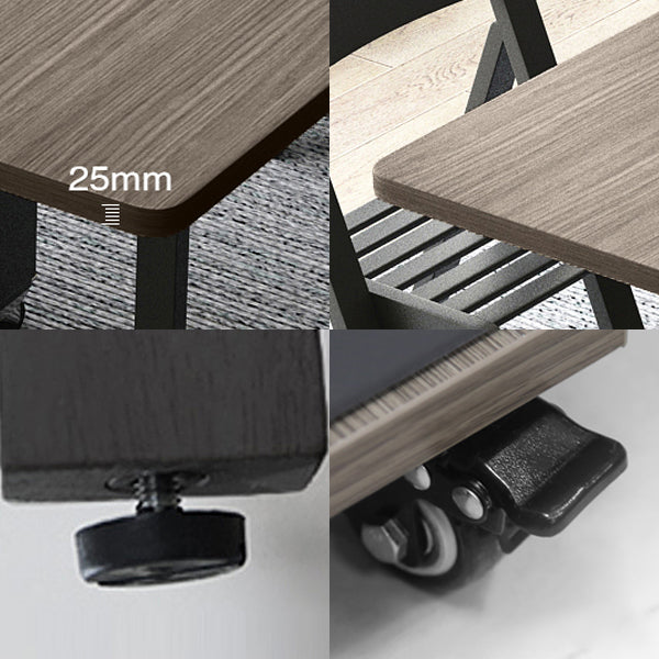 Mid-Century Dining Table Rectangle Drop-Leaf Sintered Stone Table for Home (only Table) Clearhalo ' dining_table' 'Dining Tables & Seating' 'Dining Tables' 'furn' 'furn_dining_table' 'Furniture' 'furniture_dining_table' 'Kitchen & Dining Furniture' 'kitchen&dining_furn' 'kitchen' 'kitchen_dining_table' 4288178