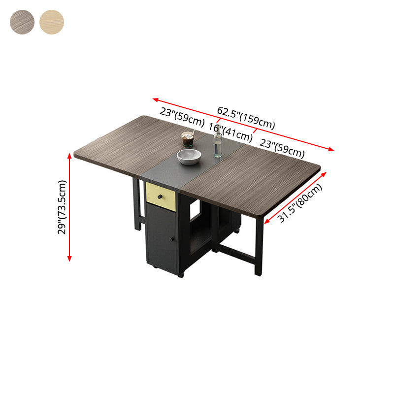 Mid-Century Dining Table Rectangle Drop-Leaf Sintered Stone Table for Home (only Table) Clearhalo ' dining_table' 'Dining Tables & Seating' 'Dining Tables' 'furn' 'furn_dining_table' 'Furniture' 'furniture_dining_table' 'Kitchen & Dining Furniture' 'kitchen&dining_furn' 'kitchen' 'kitchen_dining_table' 4288181