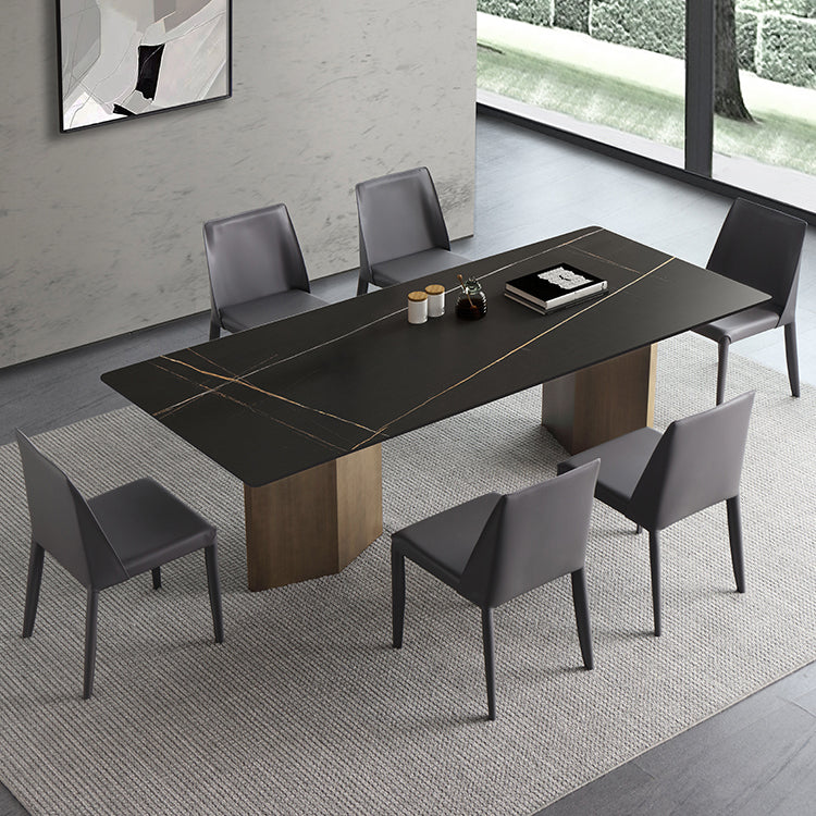 Metal Traditional Luxury Rectangle Table White Sintered Stone Table Clearhalo ' dining_table' 'Dining Tables & Seating' 'Dining Tables' 'furn' 'furn_dining_table' 'Furniture' 'furniture_dining_table' 'Kitchen & Dining Furniture' 'kitchen&dining_furn' 'kitchen' 'kitchen_dining_table' 4288199