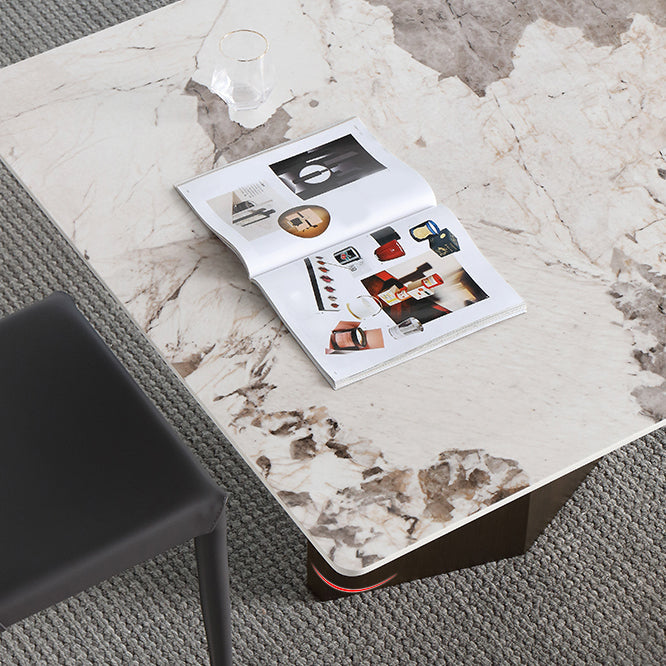 Metal Traditional Luxury Rectangle Table White Sintered Stone Table Clearhalo ' dining_table' 'Dining Tables & Seating' 'Dining Tables' 'furn' 'furn_dining_table' 'Furniture' 'furniture_dining_table' 'Kitchen & Dining Furniture' 'kitchen&dining_furn' 'kitchen' 'kitchen_dining_table' 4288202
