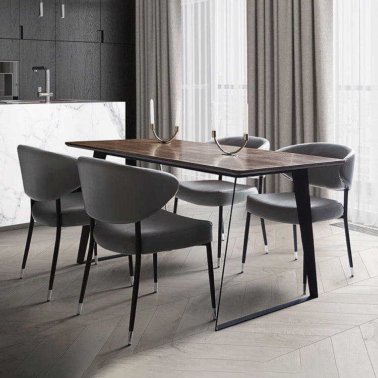 Industrial Brown Rectangle Shape Table Wood Standard Dining Table for Kitchen Clearhalo ' dining_table' 'Dining Tables & Seating' 'Dining Tables' 'furn' 'furn_dining_table' 'Furniture' 'furniture_dining_table' 'Kitchen & Dining Furniture' 'kitchen&dining_furn' 'kitchen' 'kitchen_dining_table' 4288209