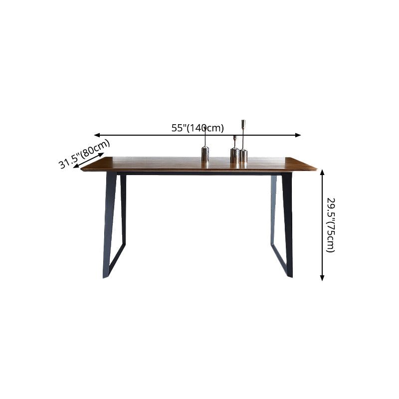 Industrial Brown Rectangle Shape Table Wood Standard Dining Table for Kitchen Clearhalo ' dining_table' 'Dining Tables & Seating' 'Dining Tables' 'furn' 'furn_dining_table' 'Furniture' 'furniture_dining_table' 'Kitchen & Dining Furniture' 'kitchen&dining_furn' 'kitchen' 'kitchen_dining_table' 4288220